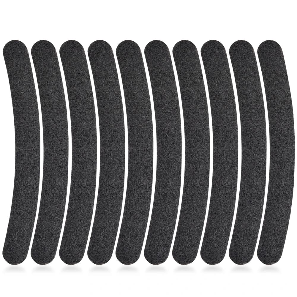 Set 10 Lime for Professional Nails 100/180, Black Buffer for UV Gel, Abrasive Paper for Manicure, Nail Polishing and Grinding Tool