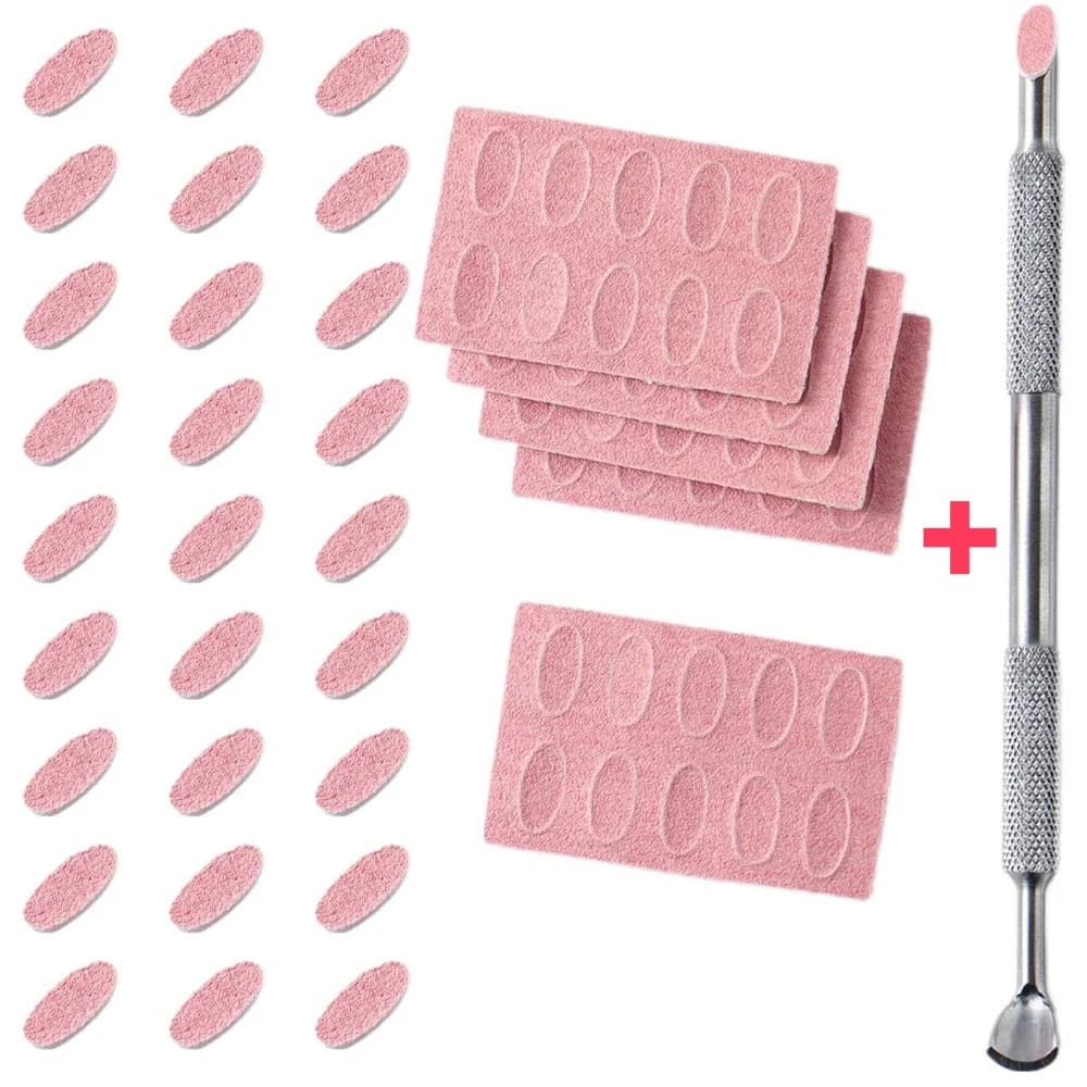 50 pezzi 180 grana levigatura fetta + 1 pezzo spingipelle per unghie set autoadesivo pre lucidatura carta vetrata lime per unghie manicure pedicure strumento