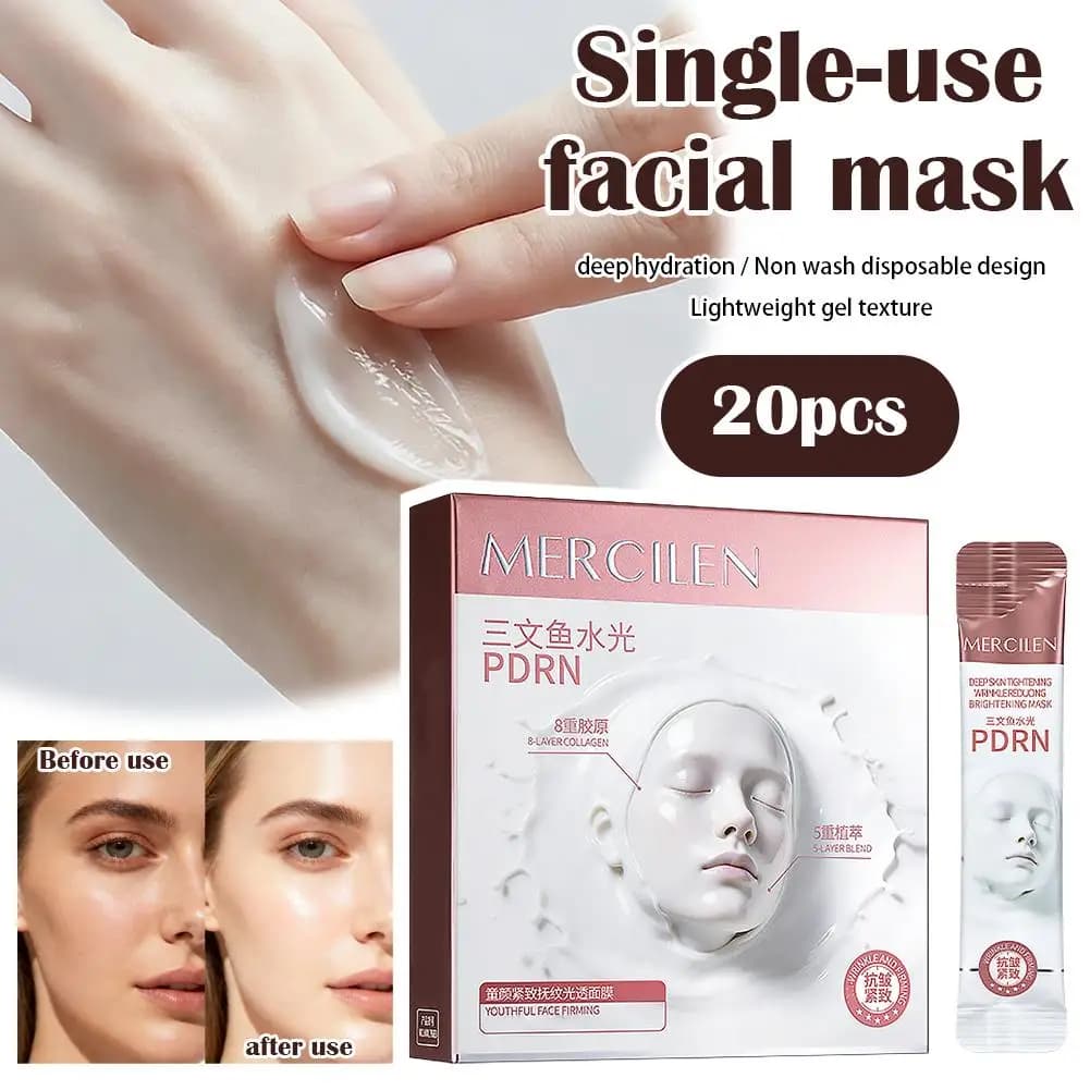 MERCILEN Night Mask Raxing and Hydrating for Young People, Infused with PDRN, Disposable, Lenitive and Nutritional for Skin Care of Face