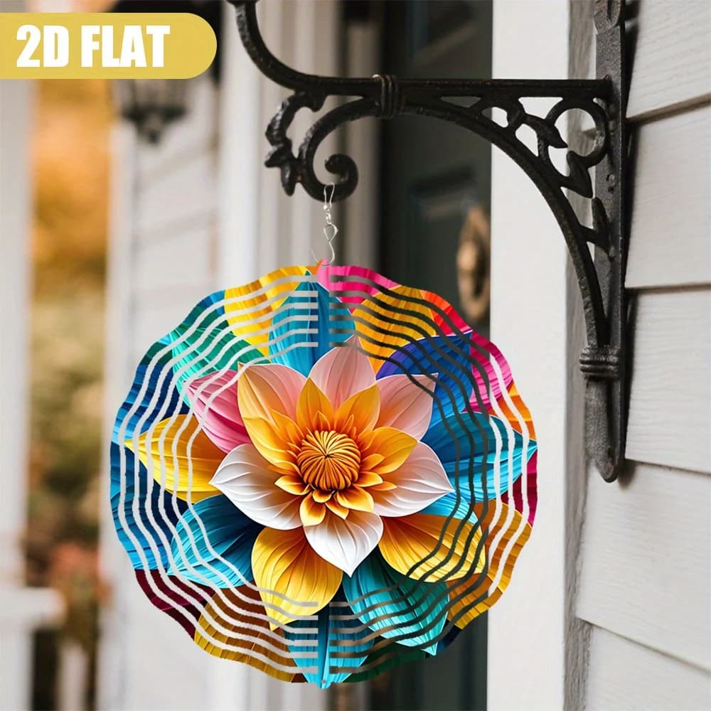 1pc Large2D Wind Chime Decoration -Hanging Ornament with Hook for Home, Christmas, Party Decor - No Batteries Required