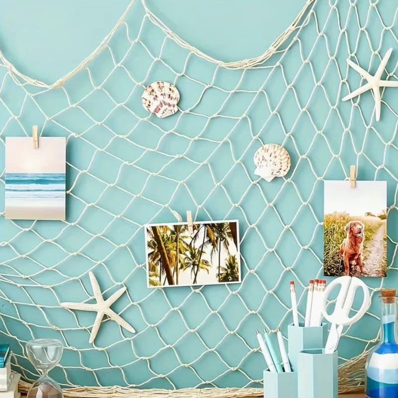Ocean Themed Christmas Wall Decor 2 Fishing Nets Underwater Party Hawaiian Beach Supplies