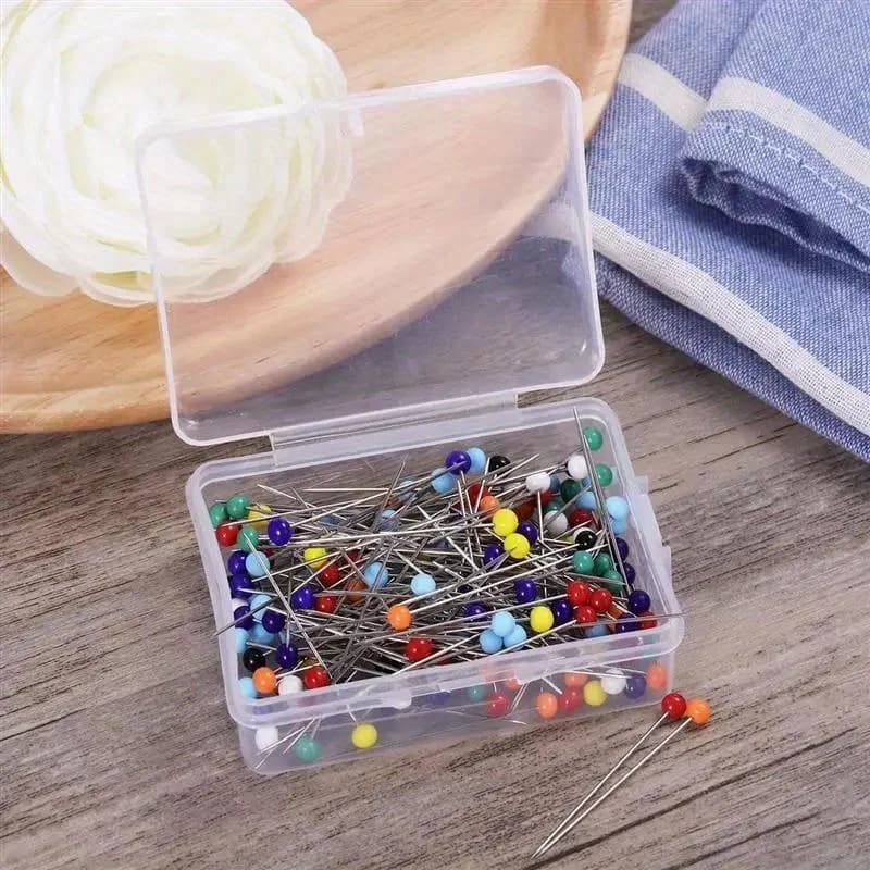 100 Pezzi Perni da cucito con testa a sfera in vetro Aghi da cucito Aghi da ricamo Bambola