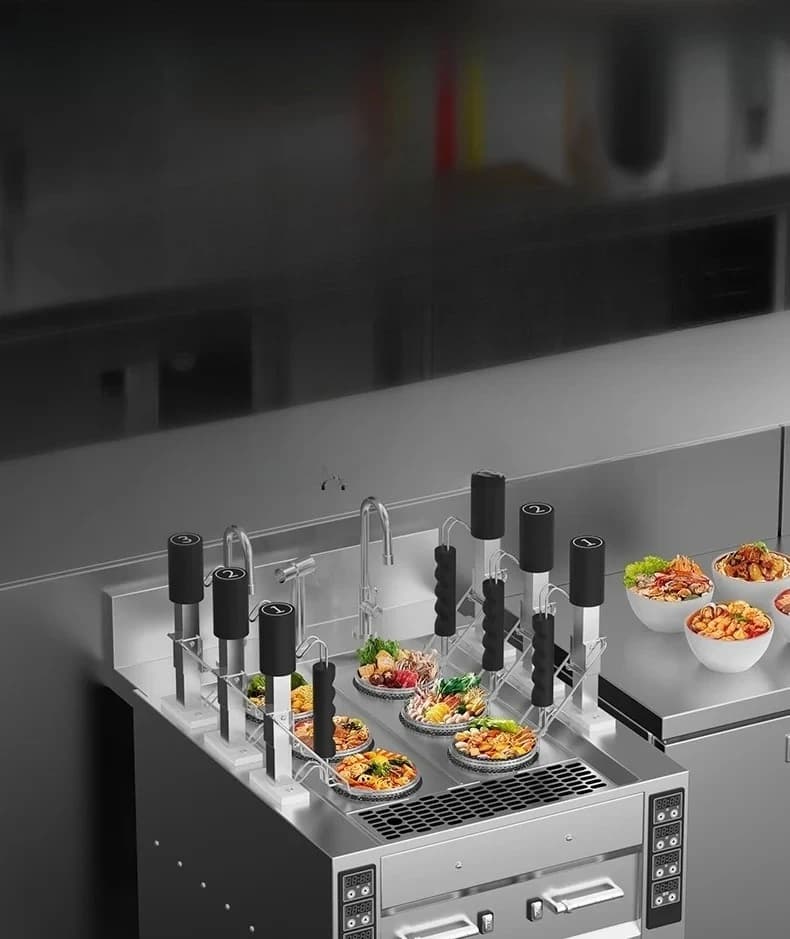 PYH Cuocipasta Automatico a Sollevamento, Fornello Multifunzione a Gas per Pasta, Riso e Noodle, Macchina per Hot Pot Piccante