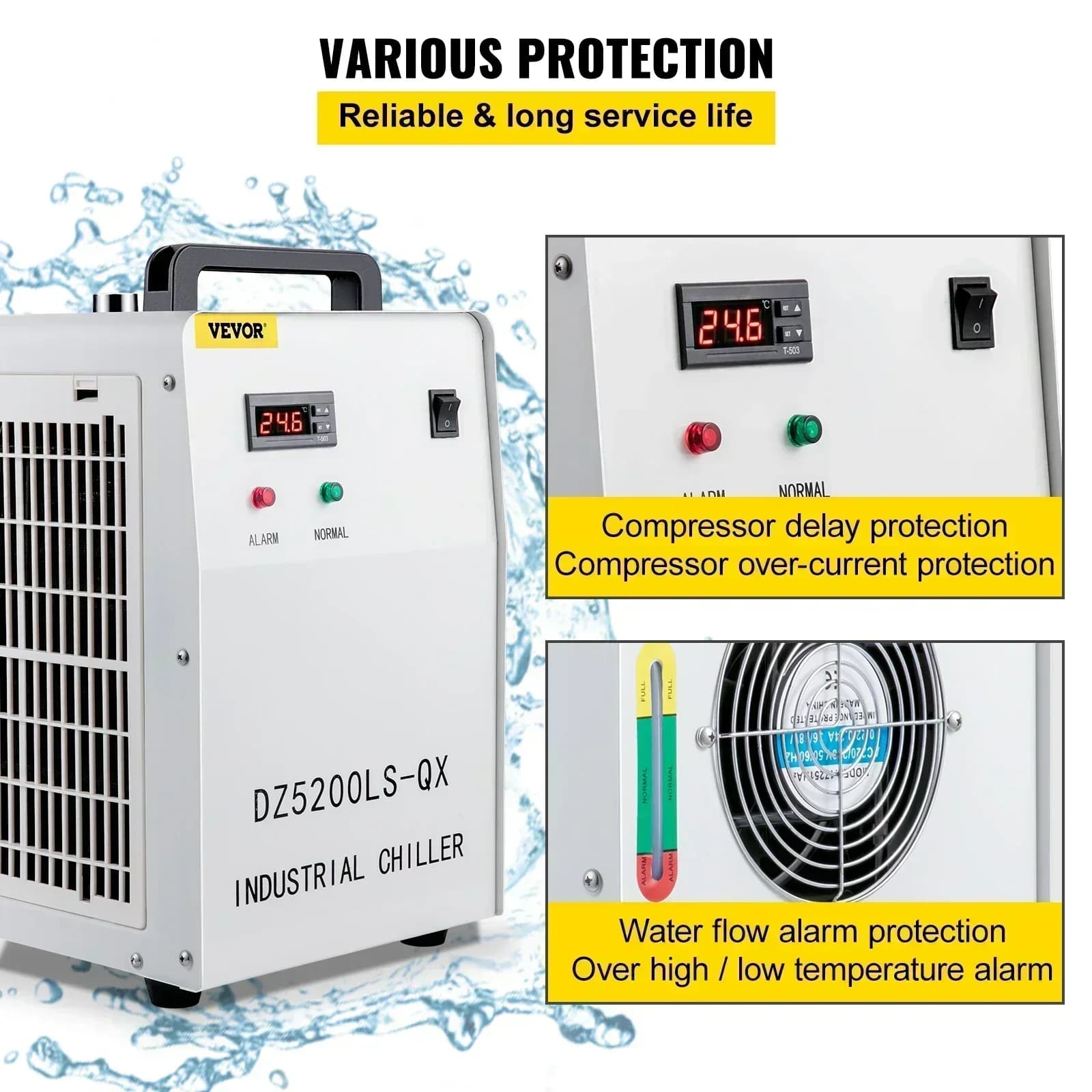 SIHAO Refrigeratore d'Acqua Industriale CNC CW-5000 CW-5200 per Macchine Incisore Laser, Raffreddatore per Tubi Laser CO2 in Vetro