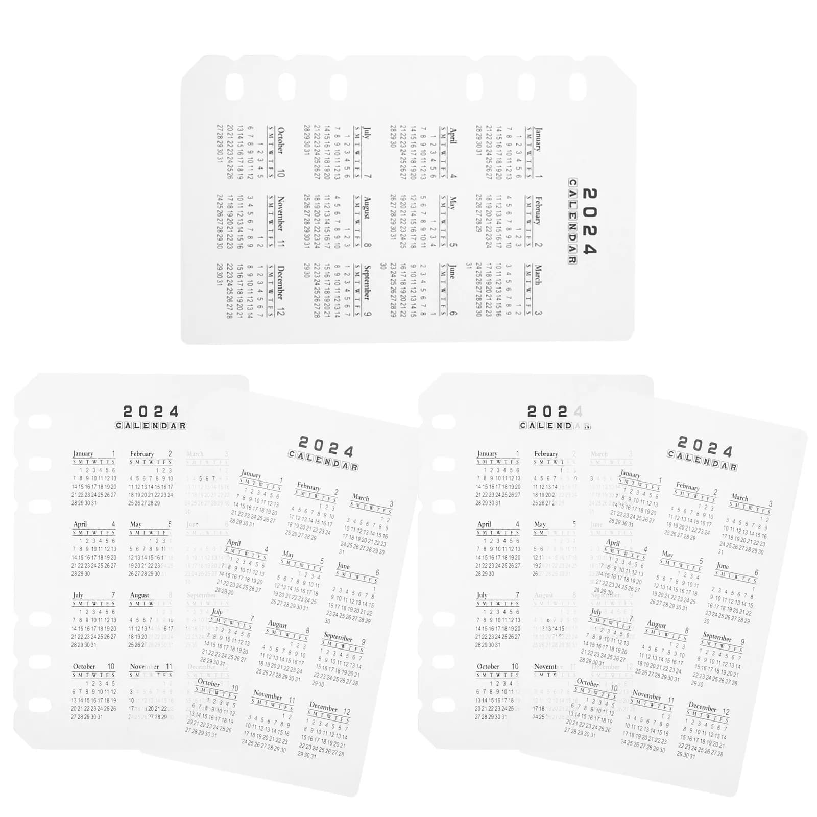 5 divisori per quaderni A6, divisori trasparenti per raccoglitori, divisori professionali per calendari a fogli mobili, divisori portatili per agenda giornaliera