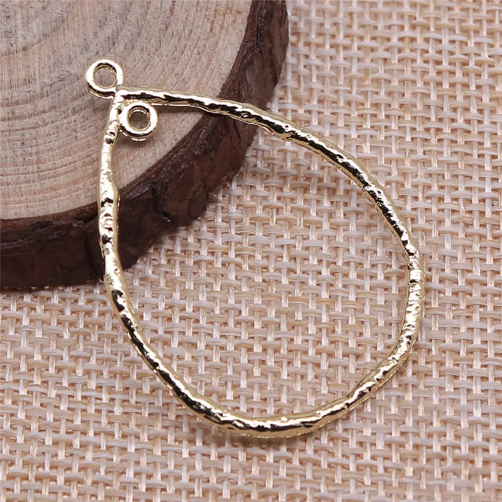 20pcs 42x30mm(1.65x1.18inch) Electrophoresis KC gold Water Drop Earring Connector Jewelry Making Accessories DIY