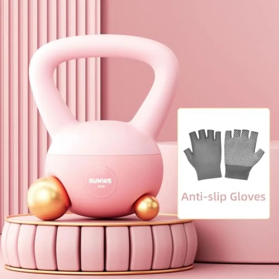 Kettlebell Morbido per Donne 5lb 10lb 15lb 20lb 25lb Riempito di Sabbia Silenzioso e Delicato sui Pavimenti in Grigio Antiscivolo per Palestra Domestica