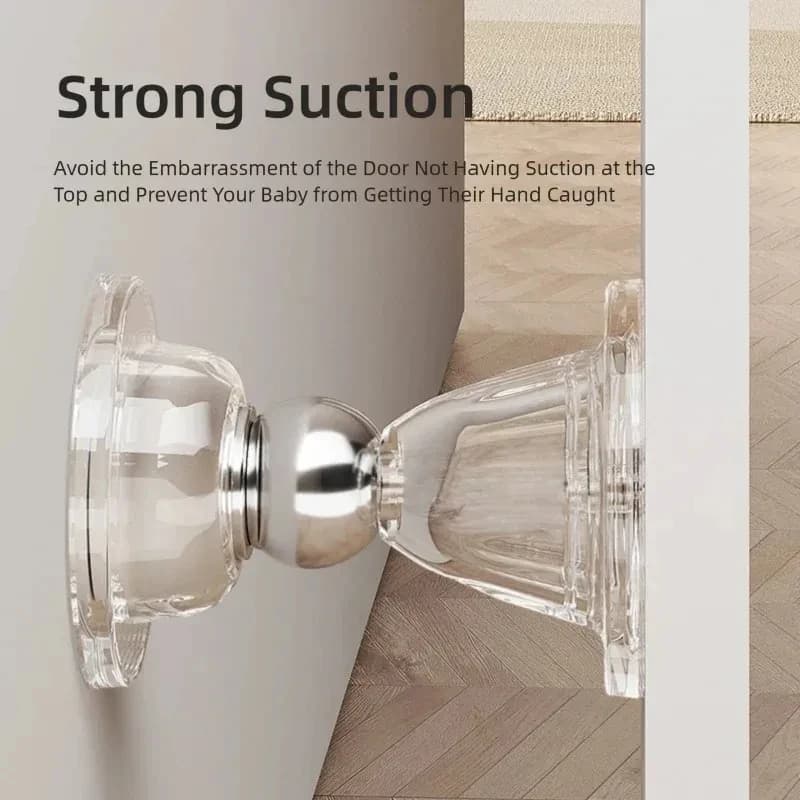 Silicone Strong Magnetic Door Stopper, Silent Anti-Collision Door Suction, Floor & Wall Mount Protector for Home