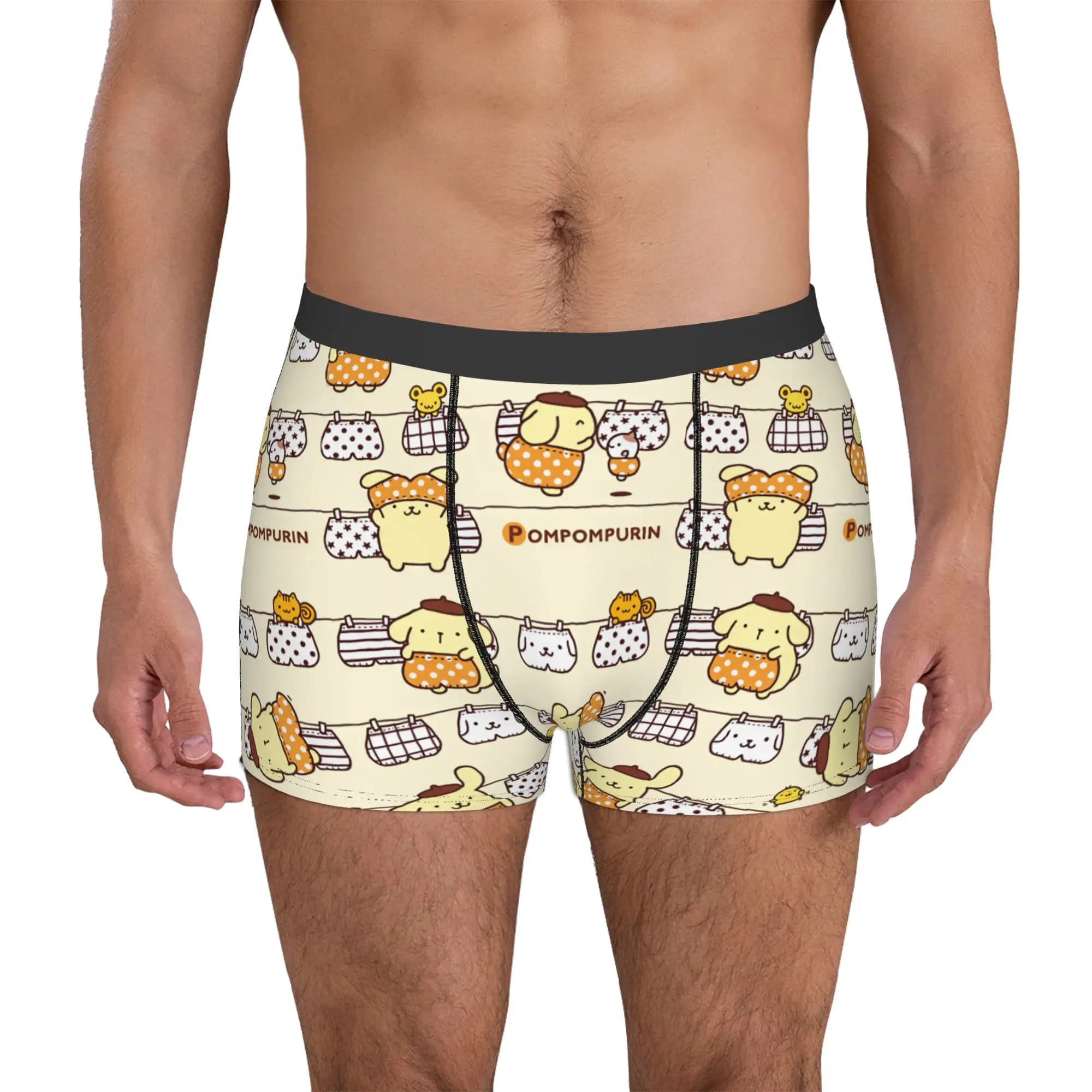 Dog Cartoon Pompompurin Repeat Patterns Boxers Shorts Men Briefs Underwear Funny Underpants