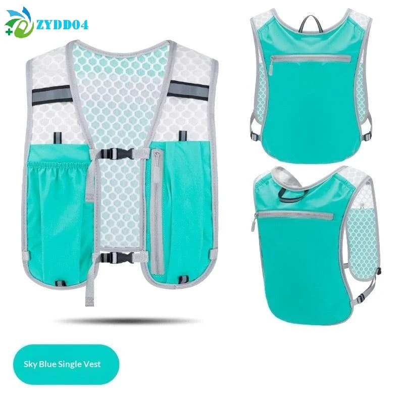 ●1Pcs Lightweight Running Vest Outdoor Water Bottle Storage Vest Reflective Hydration Water Chest Pack With Phone Holder