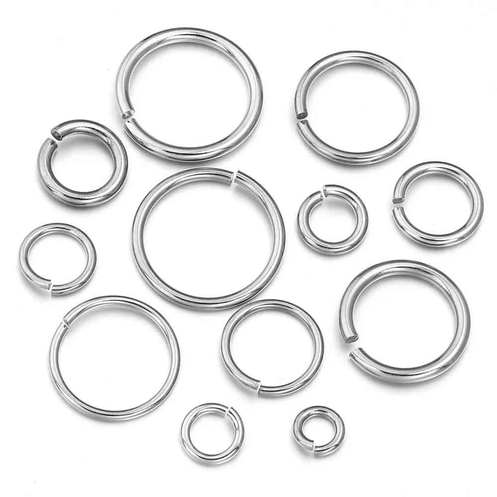 Anelli aperti in acciaio inossidabile da 12/15/20/25/30 mm, connettori per gioielli, anelli apribili per accessori fai da te per bracciali e collane