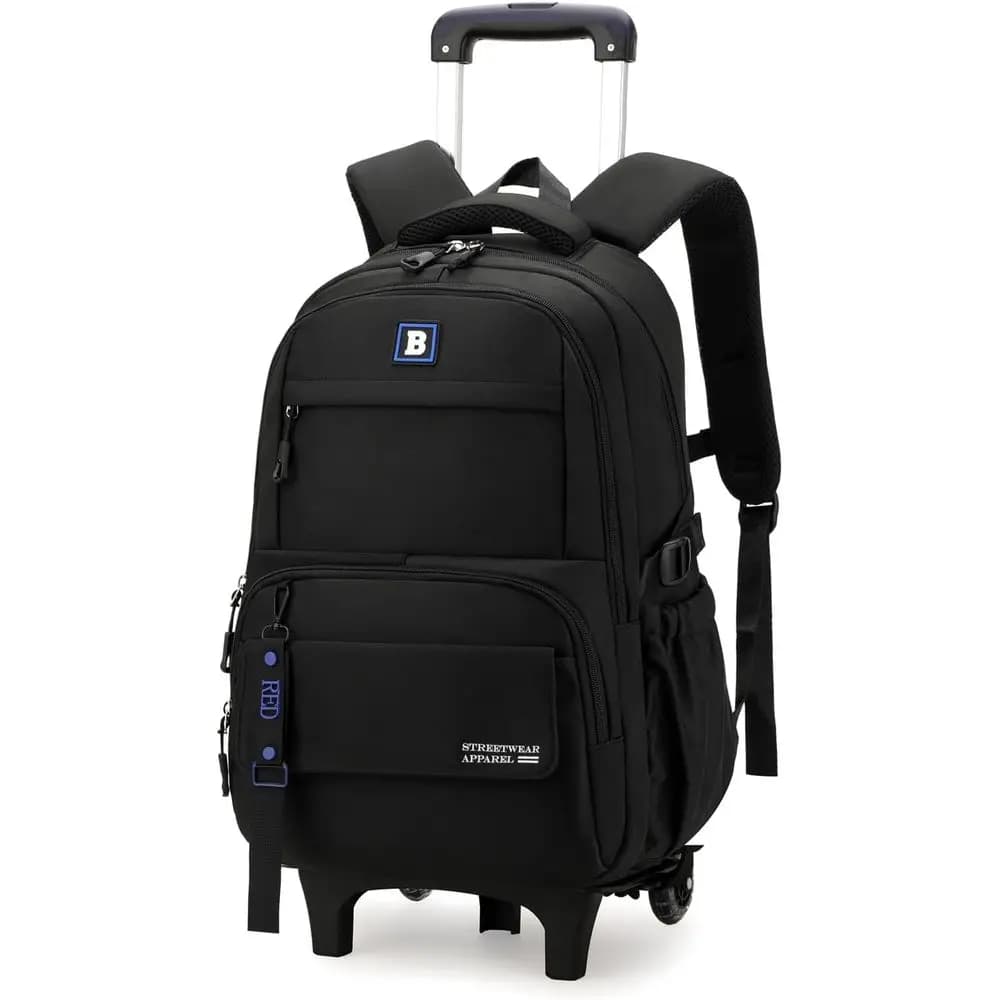 Zaino con Ruote per Bambini, Borsa Trolley Scolastica con Rotelle per Studenti delle Elementari e Adolescenti