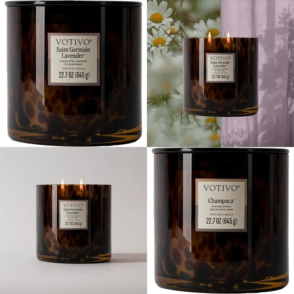 Scented Candle Tartaruga Lavender - 22.7 ounce soy wax blend, floral scent, decorative accent for home decoration