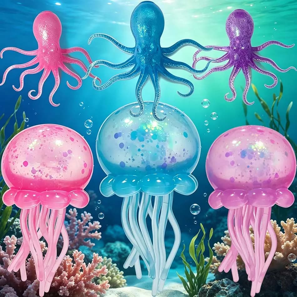Giocattolo Antistress Nee Doh Medusa e Cubo, Morbido Giocattolo Sensoriale in Gelatina per Bambini e Adulti