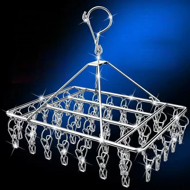Squar Stainless Steel Windproof Clothespin Laundry Hanger Clothesline Sock Towel Bra Drying Rack Clothes Peg Hook Airer Dryer