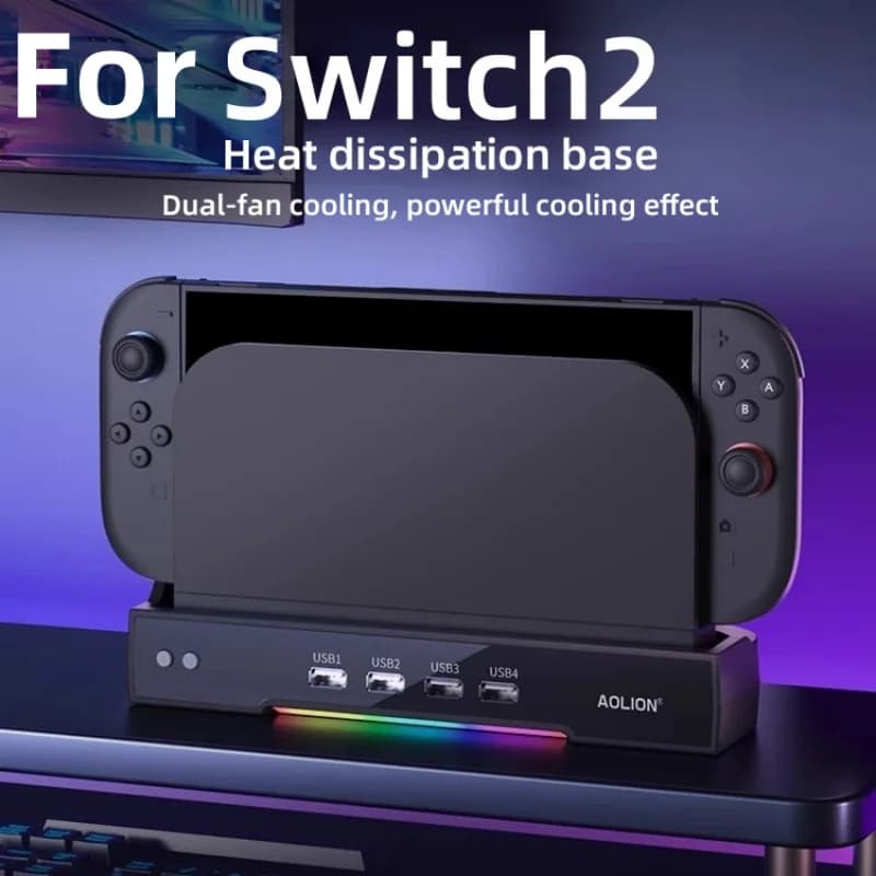Ventola di Raffreddamento per Console PS5 Slim con 3 Ventole, Porta USB 3.0, Sistema di Raffreddamento Silenzioso per Accessori Gaming Sony PS5 Slim, Luce RGB