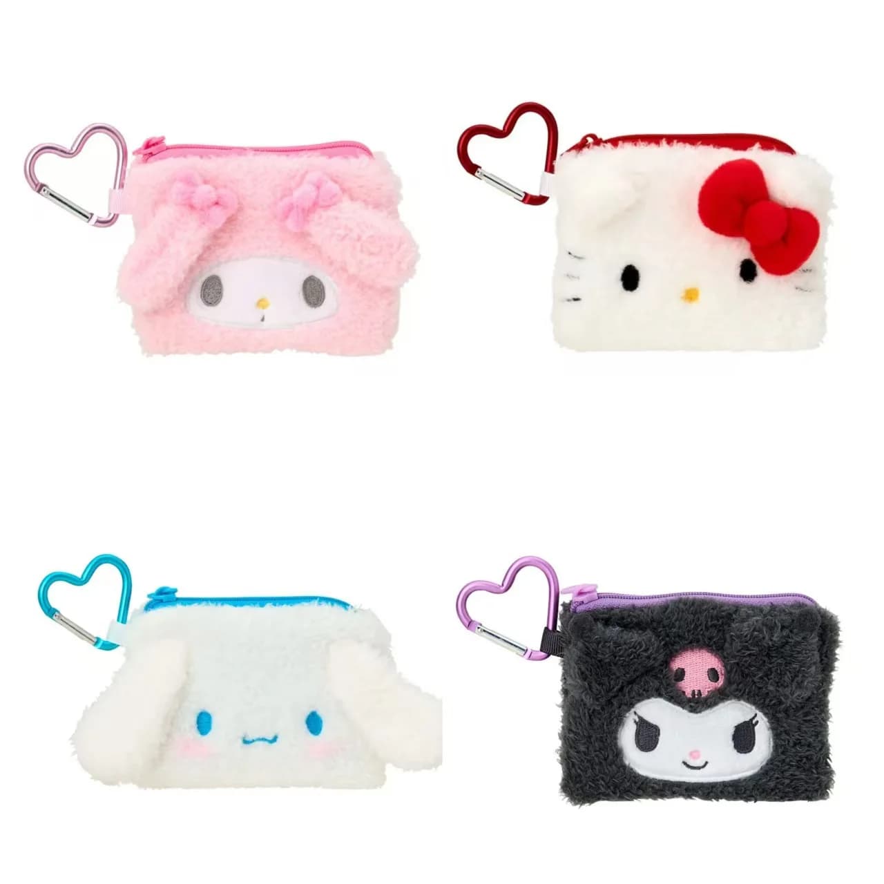 Portamonete in Peluche Sanrio Hello Kitty, Portafoglio Carino Kuromi, Borse per Rossetti Melody, Pochette Kawaii Cinnamoroll per Donne
