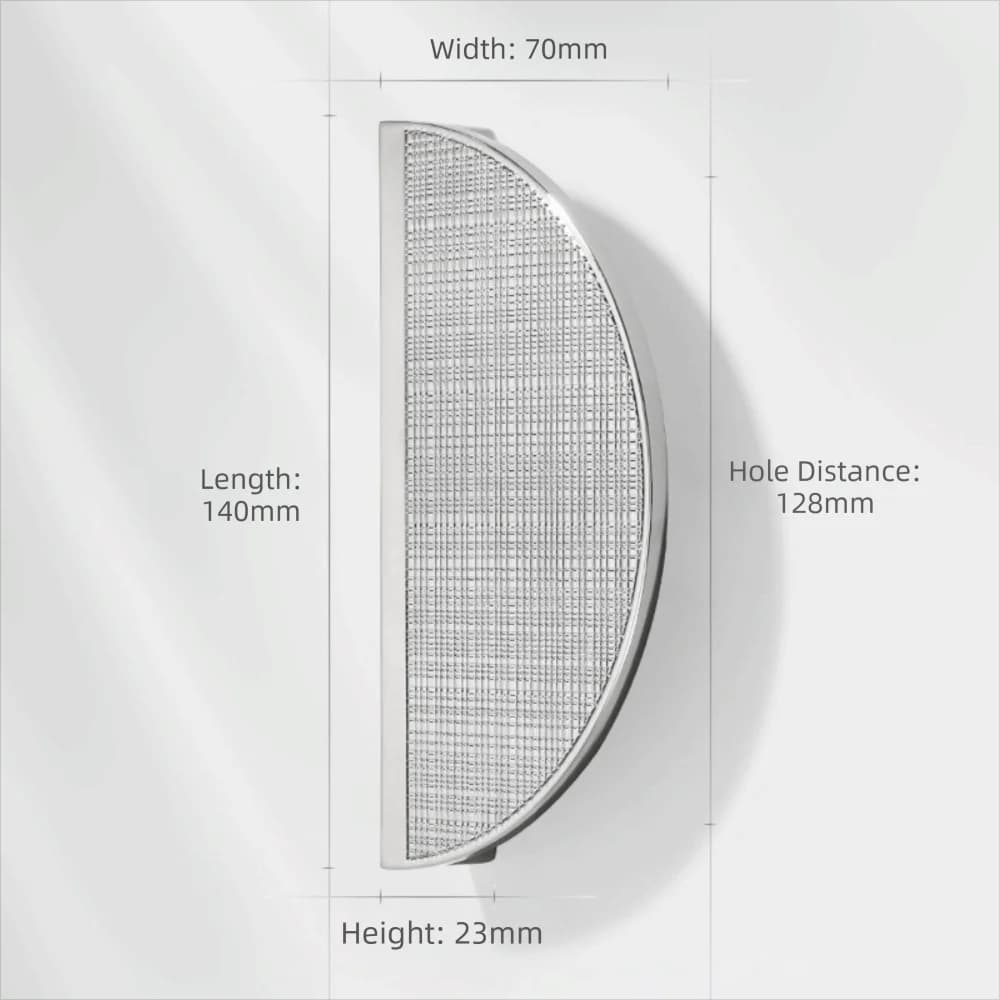 Zinc-Alloy Cabinet Door Handles Fluted Design Single-Hole Wardrobe Knobs Striped Texture Semi-Circular Shape Drawer Pulls
