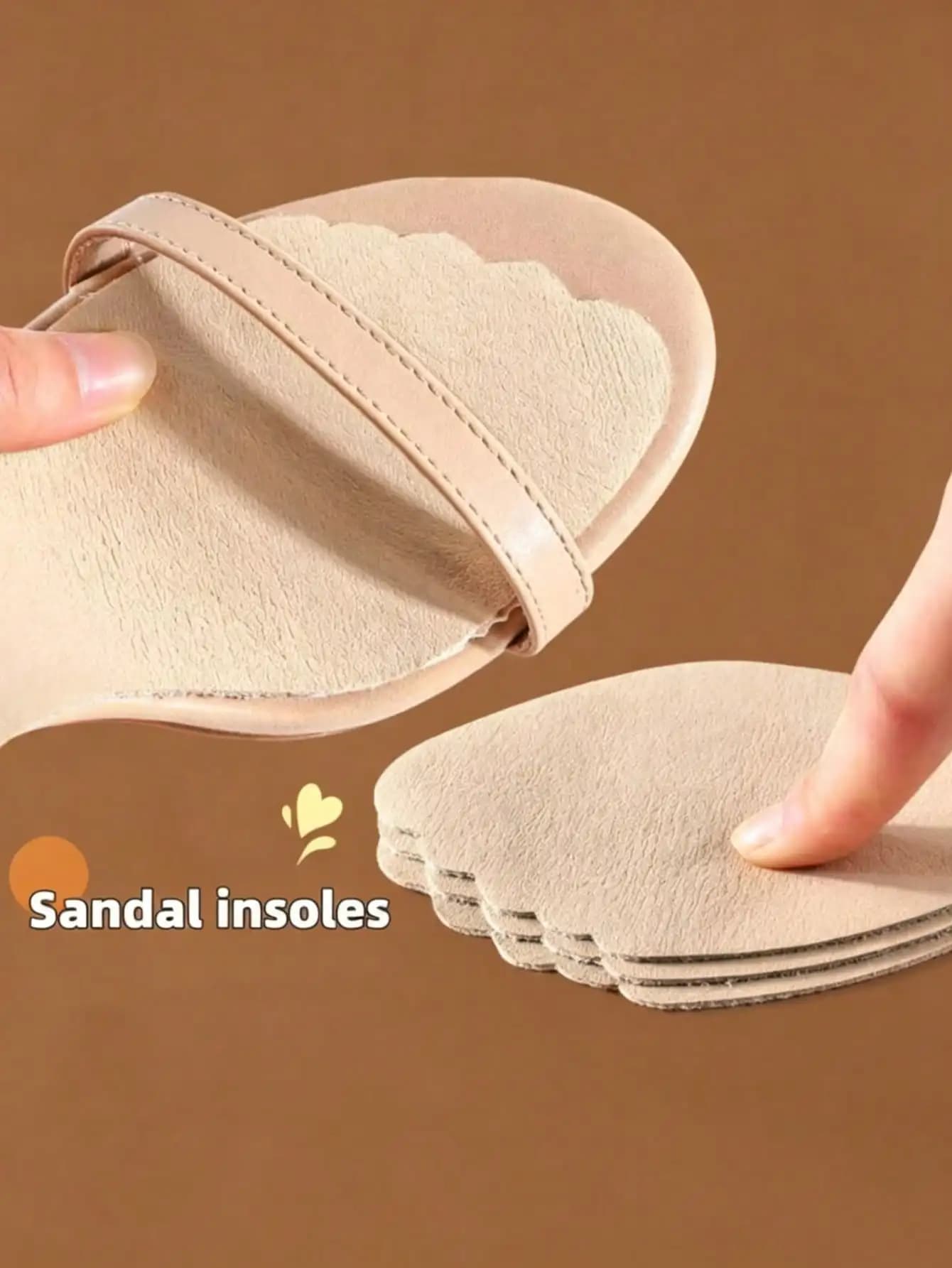 1 Pair of Summer Women's Sandal Insoles, Self-Adhesive and Sweat-Absorbent, Thin and Non-Slip, Prevent Sweating and Slipping, and Keep High Heels Odor-Free