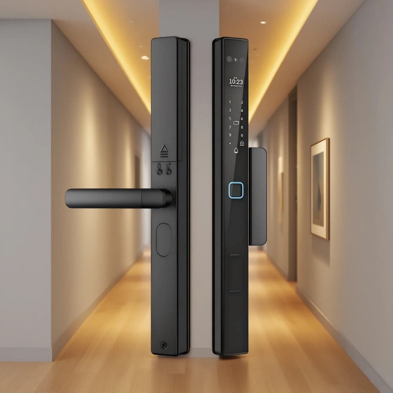 Serratura Intelligente Elettrica con Impronta Digitale e Password, Opzioni di Sblocco Multiple, Impermeabile, in Alluminio, con Memoria Dati su Scheda