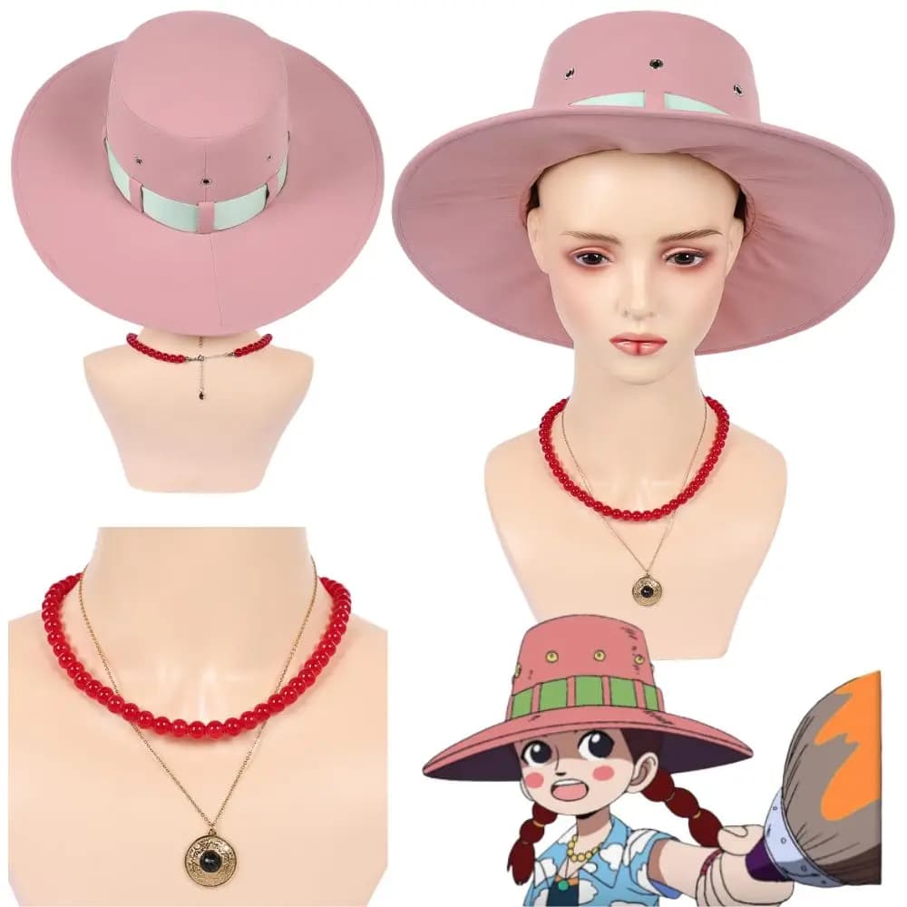 Cosplay Miss Goldenweek Hat for Adult Women, Hoodie with Necklace, Role Games Accessories, Halloween Costume, Gifts