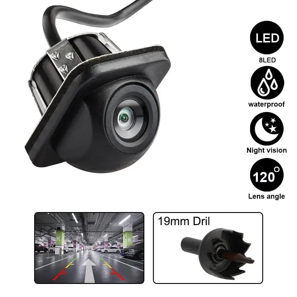 Telecamera per retromarcia per auto Visione notturna Telecamera per retromarcia per parcheggio automatico IP68 CCD impermeabile Monitor di backup automatico Immagine HD da 170 gradi