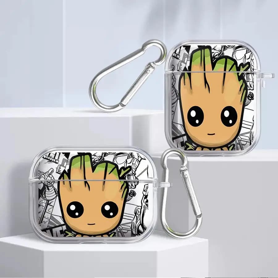 Custodia trasparente per auricolari Cartoon Marvel Spiderman Groot per Airpods 3 1 4 Pro2 2 Pro Pro3