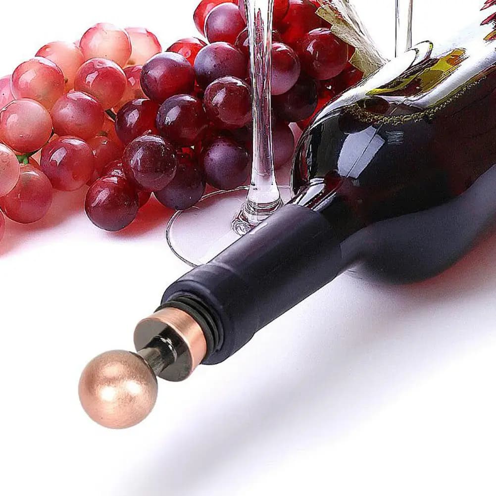 Tappo per Bottiglia di Vino in Acciaio Inox con Guarnizione in Silicone, Conservatore per Vino Rosso e Birra, Compatto e Leggero