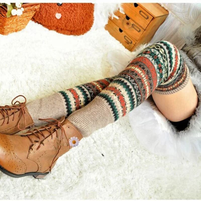 Scaldamuscoli slouchy in thick wool Polsini for women's boots for winter and autumn