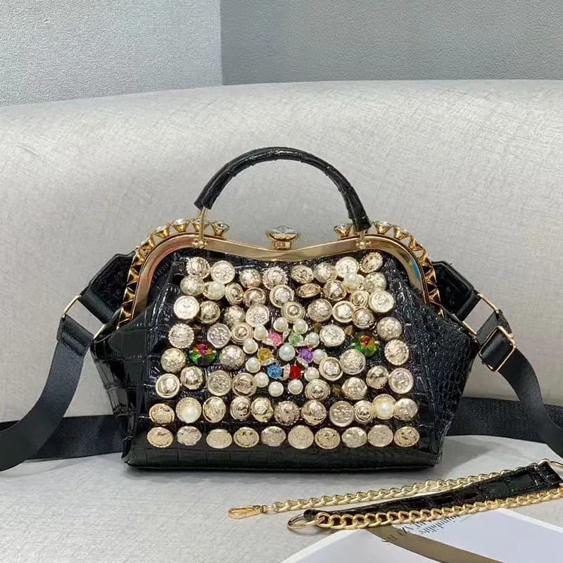 Women's multi-purpose bag 2025 New style handcrafted beaded rhinestone trendy single-shoulder crossbody bag handbag
