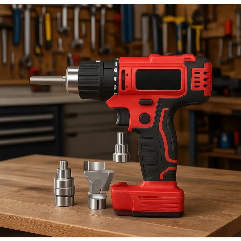 Pistola Termica Senza Fili per Batteria 18V, Doppia Temperatura 300°C ℃ 550 ℃ Kit Alimentato a Batteria per Tubi Termorestringenti Senza Batteria