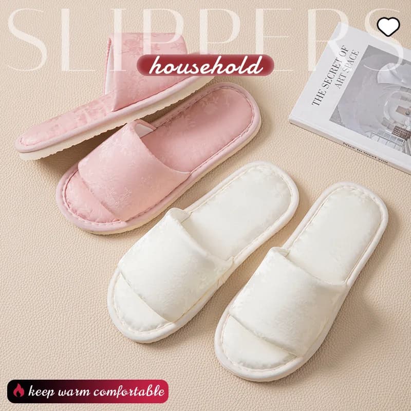 2026 Women Slippers Chinese Style Indoor Platform Slippers Women Silk Shoes Flower Print Thick Sole Daily Home Floor Slides