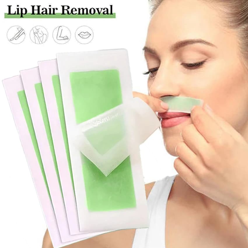 Strisce di cera per il viso Carta per depilazione depilatoria Kit di depilazione indolore rapido per viso Sopracciglio Braccia Gambe Ascelle Strumenti di bellezza