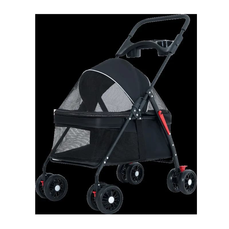 Pet Cat Dog Cart, Lightweight Foldable Stroller, Teddy Baby Pet Carrier, Small Animal Travel Stroller, Portable Pet Buggy