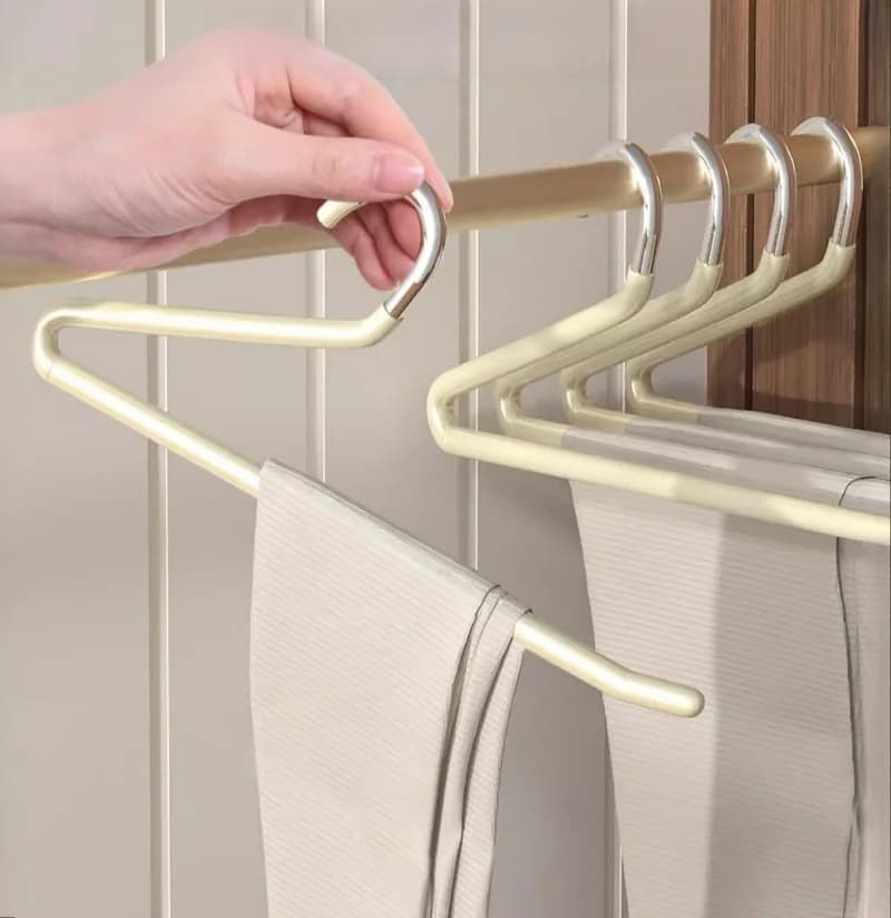10 Pezzi Appendiabiti a Forma di Oca in Acciaio Inossidabile, Antiscivolo con Rivestimento in Plastica, Robusto Appendiabiti a Z per Pantaloni