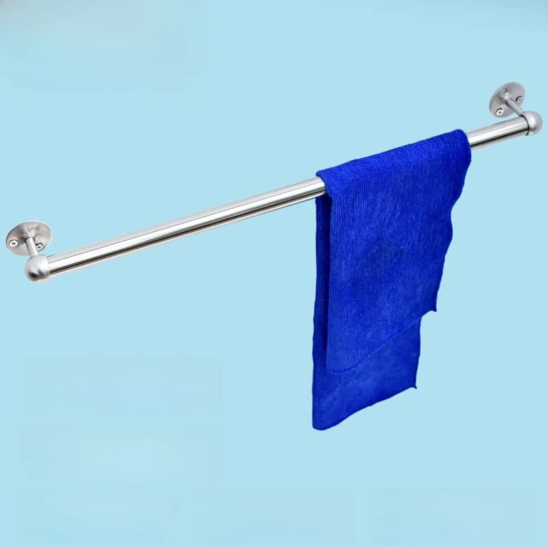 Portasciugamani in Acciaio Inox Pampas Senza Foratura, Asta Singola, Design Semplice, Montaggio a Parete per Uso Domestico