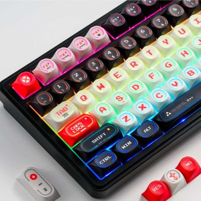Set di copritasti traslucidi PC PBT sublimazione Cherry Profilo Copritastiera Vortex Set di copritasti con interruttore magnetico meccanico alla moda