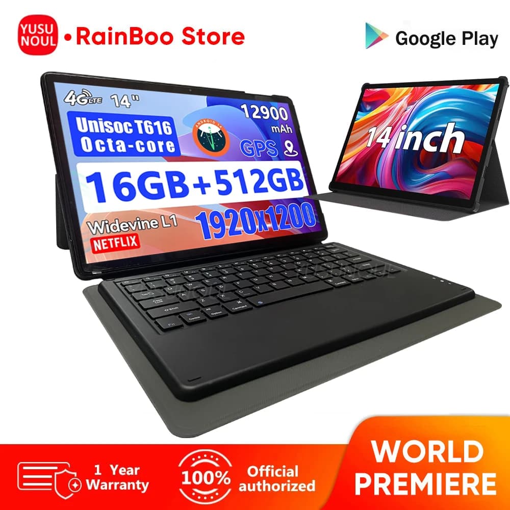 Global Version 14 Inch Big Screen tablet Pc Android14 Cellular+WiFI Phone Call tablet 16GB+512GB GPS Google Play Pad 14" 14.1"