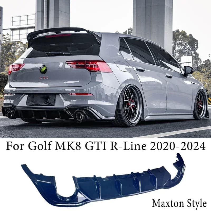 Maxton Style Paraurti Posteriore Mantovana per VW Golf Mk8 GTI Golf MK8 R-Line 2020-2024 Auto Paraurti Posteriore Diffusore Spoiler Splitter Bodykit