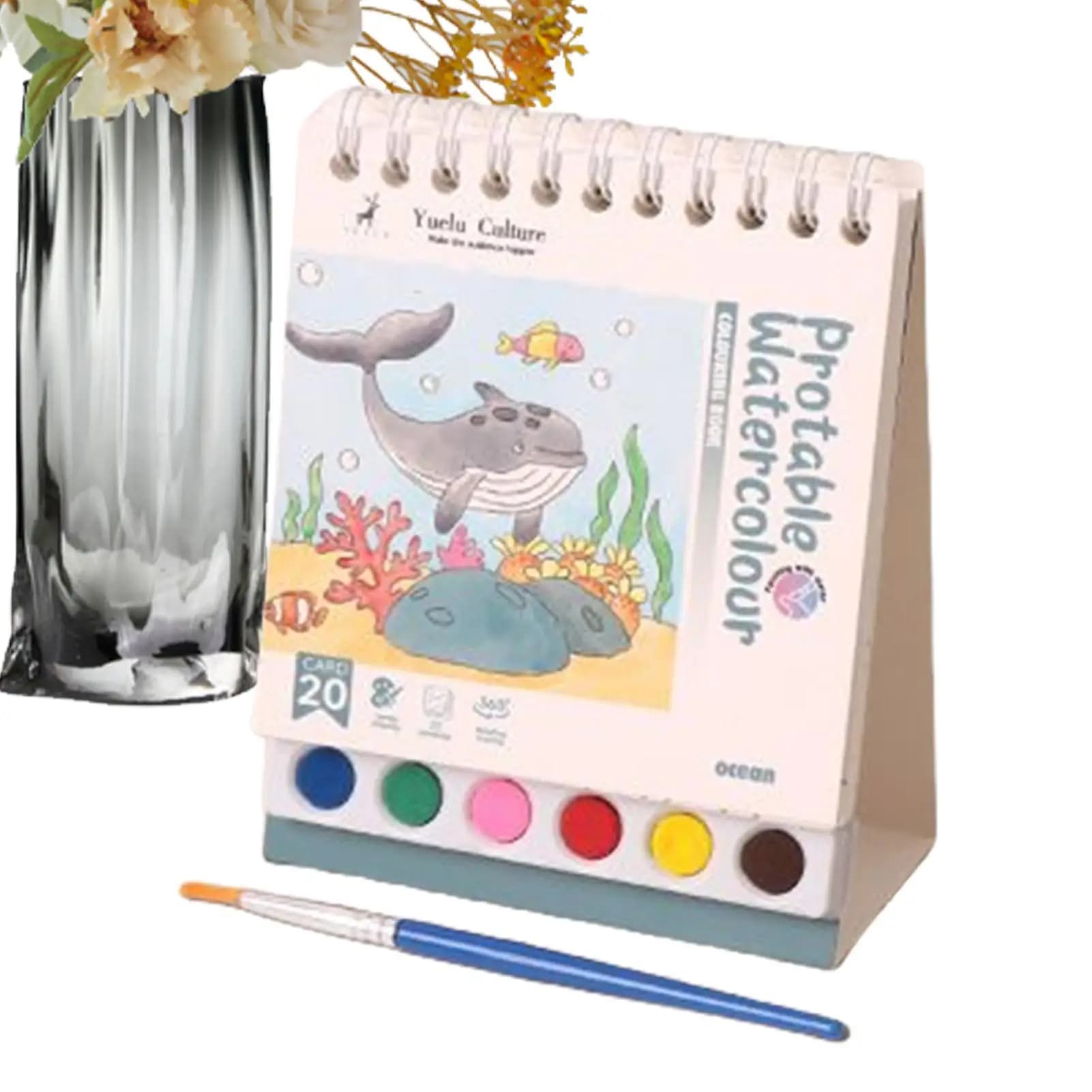 Water Painting Book Washable Watercolor Book With Paint Brush Beginner-Friendly Painting Sketchbook Educational Preschool