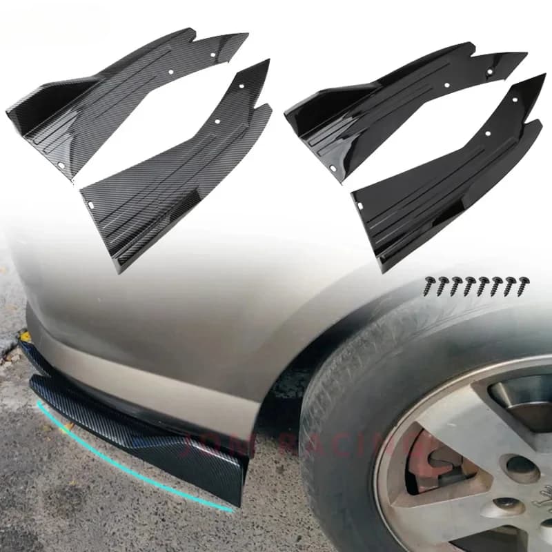 Coppia Universale Auto Paraurti Posteriore Spoiler Labbro In Fibra di Carbonio Ala Trim Protezione Anti-crash Diffusore Gonna Laterale Wrap Angolo Splitter