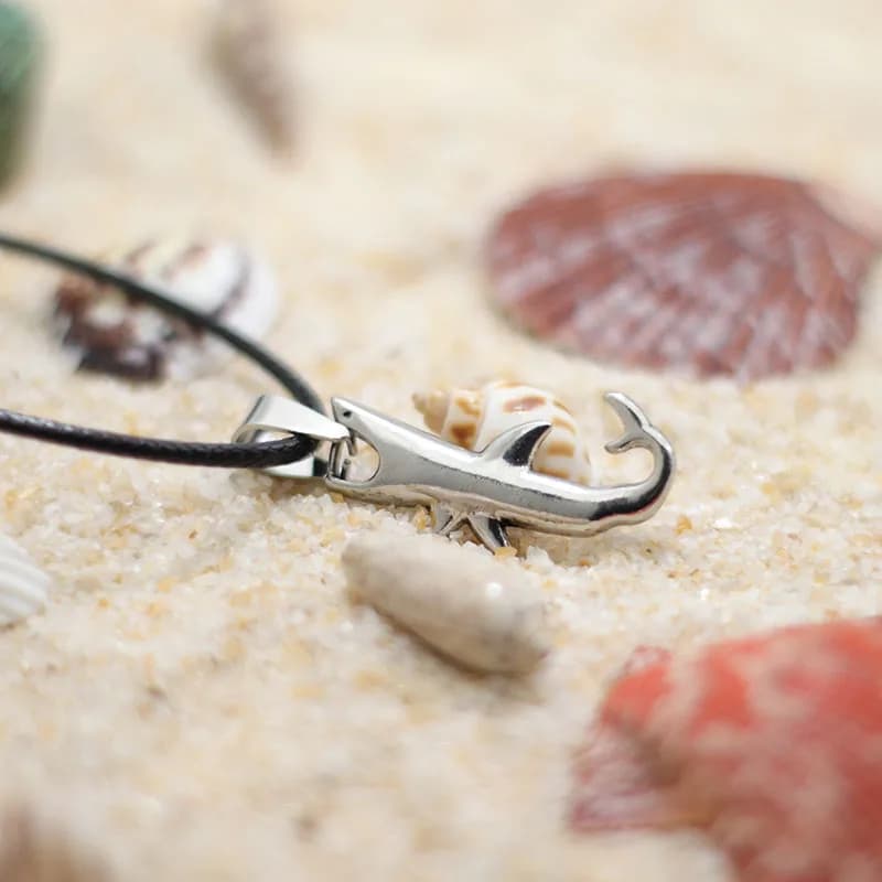 Collana con ciondolo animale marino unico, unisex, tartaruga, squalo, collare lungo, corda di cera, gioielli, punk, spiaggia, surf, coppia, accessori