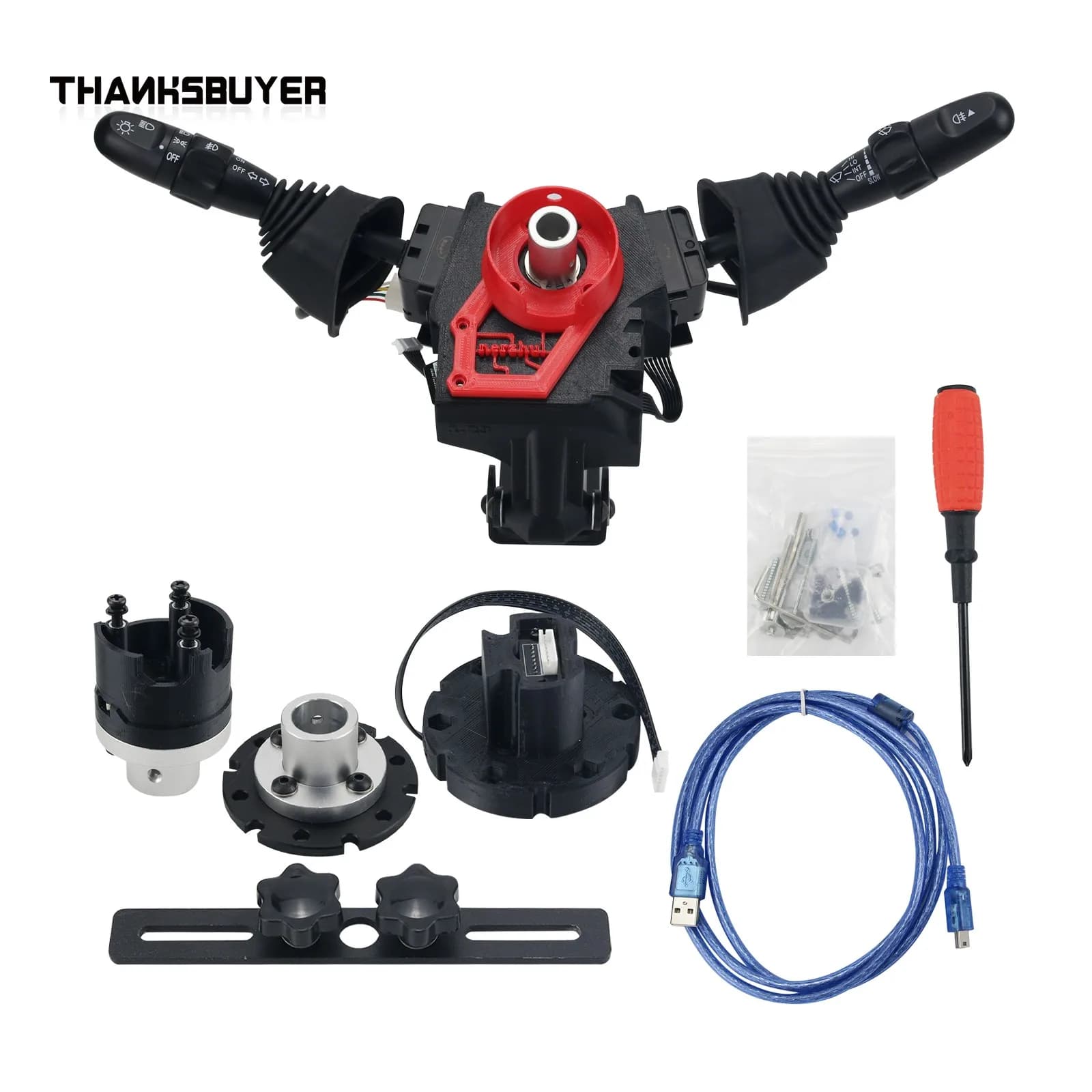 Indicatore di direzione e interruttore del tergicristallo per Logitech G29 G27 G25 Thrustmaster T300 Simulator 70-75mm Volante Parte Gart