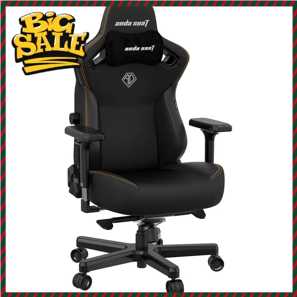Bestseller Sedia da Gaming Ergonomica in Pelle Nera con Supporto Lombare e K-Support per Uso Ufficio Confortevole e Gaming Intensivo