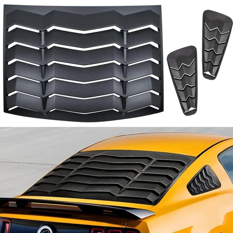 Parabrezza per finestrino posteriore + laterale, parasole, stile GT Lambo, ABS, adatto per Ford Mustang 2005 - 2014 (nero opaco)