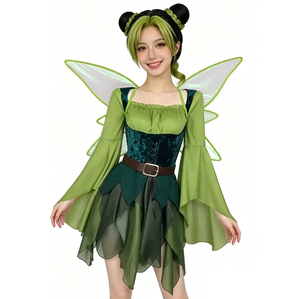 Abito cosplay da elfo medievale per donna, costume da fata medievale per festa di Halloween, abbigliamento da elfo rinascimentale per giochi di ruolo