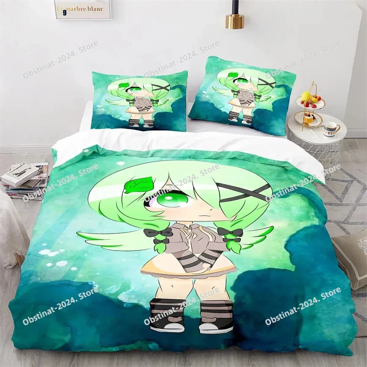 Set biancheria da letto 3D Anime Gacha Life Set letto stampato con federa Copripiumino Morbido singolo matrimoniale Queen Super King Size Biancheria da letto