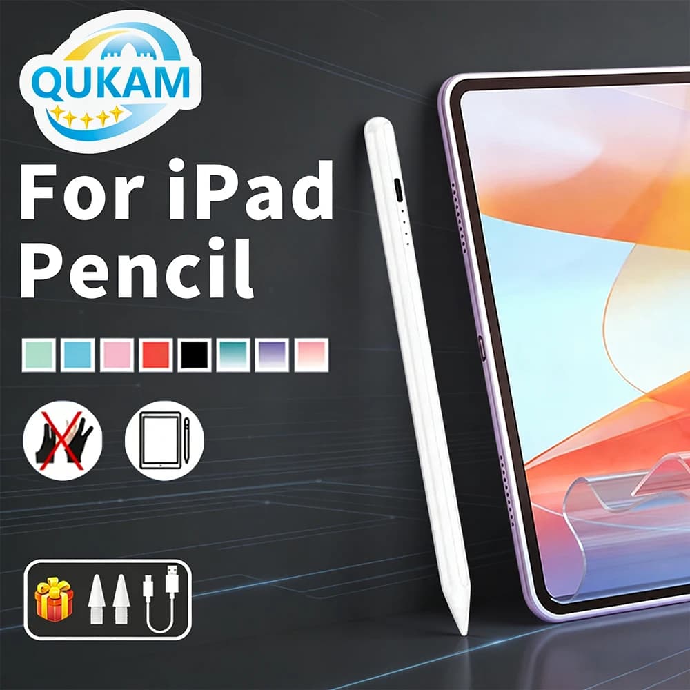 Nuova Penna Stilo di Lunga Durata per iPad 2018-2025 Air Mini Pro 8.3/9.7/10.9/11/12.9/13 Pollici, Penna Touch di Precisione iPad Pencil con LED