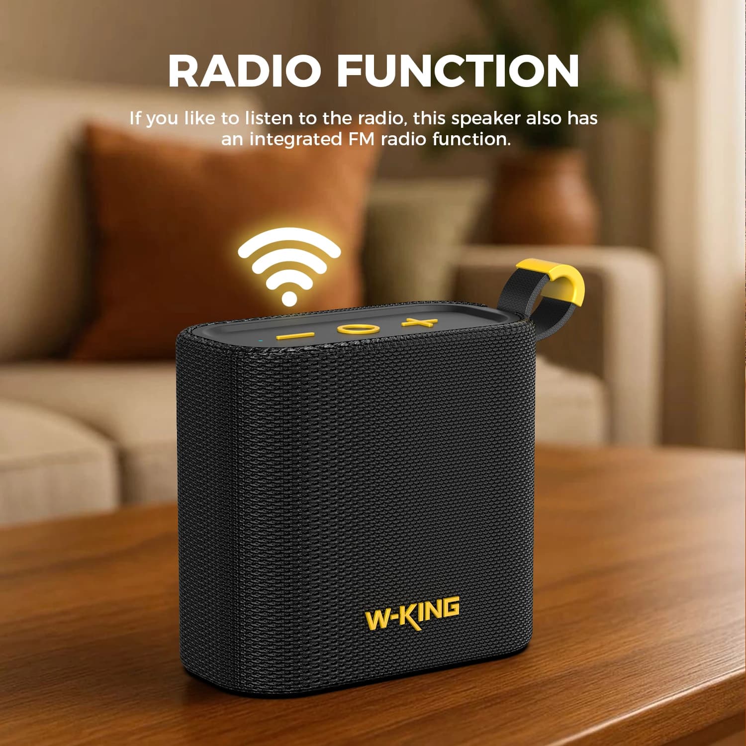 Altoparlante Bluetooth wireless portatile W-KING, suono con bassi profondi da 6 W, impermeabile IPX7, autonomia di riproduzione di 10 ore, TWS/FM/TF/AUX, chiamate in vivavoce