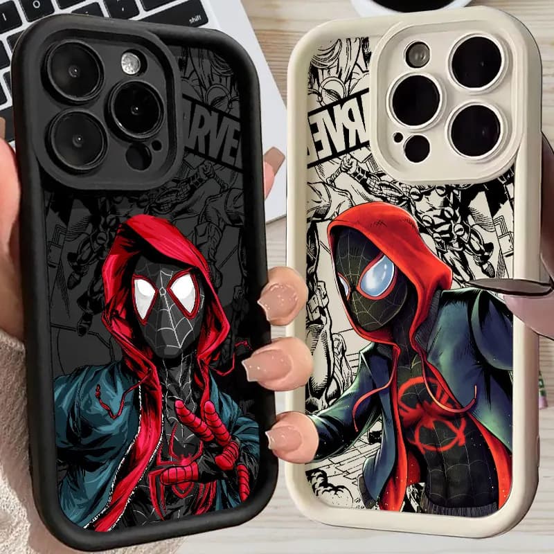 Cover Protettiva Spider-Man Miles Morales per Apple iPhone 17E 15 16 14 13 12 11 17 Pro Max 17 Air 16 Plus 16E Marvel